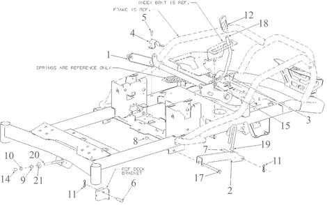 Deck Lift Diagram and Parts List for 17ADFACSA07 2022 Yard Machines Lawn Tractor